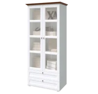 Шкаф 2-х створчатый со стеклом Валенсия белый