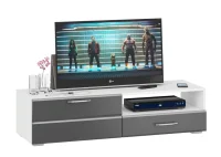 Тумба под ТВ Ларго 1.4 белый/графит глянец