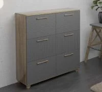 Обувница Копенгаген 6 ящиков дуб самдал/графит серый