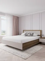 Кровать Роза 160 орех франклин/бежевый скин тренто