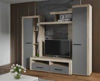 Гостиная Марсель-4 дуб крафт серый/графит серый