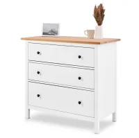Комод 3 ящика Кымор белый/светло-коричневый