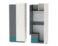 Шкаф Клео ШК-1 графит/миндаль/океан