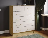 Комод Катрин-5 дуб крафт золотой/кашемир