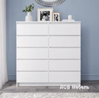 Комод Мори МК 1200.10 белый (10 ящиков)