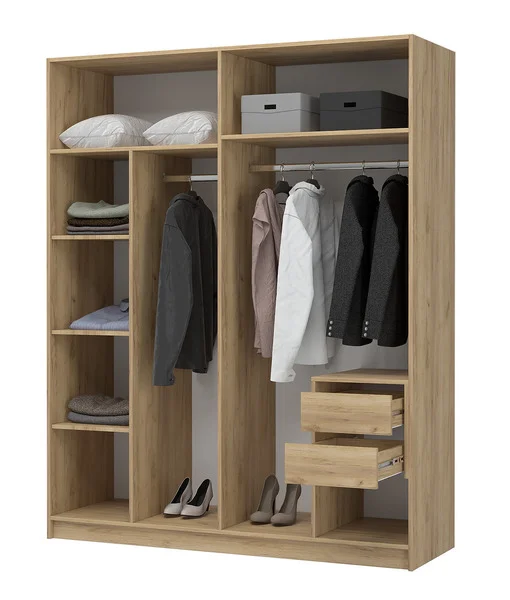 Шкаф 4-х створчатый Лион ШК-03 дуб крафт/графит серый