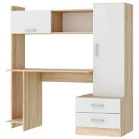 Стол компьютерный ПКС-7 дуб сонома/белый глянец