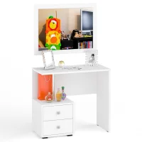 Стол косметический Камелия с зеркалом белый