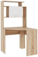 Стол компьютерный угловой ПКС-8 дуб сонома/белый глянец