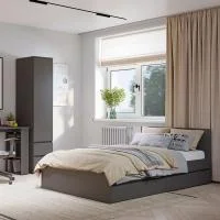 Кровать с ящиками Симпл КР-17 1,6 м графит