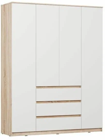 Шкаф Челси 1600 дуб сонома/белый глянец