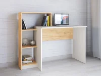 Стол компьютерный Квартет-2 белый/дуб крафт золотой