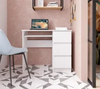 Стол письменный Мори МС-6 правый белый