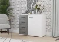 Комод Nova белый/бетон