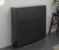 Обувница Копенгаген 6 ящиков венге/черный матовый