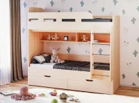 Кровать двухъярусная Юниор-5 дуб молочный