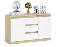 Комод-тумба три ящика и две дверки МК 1200.3 дуб сонома/белый