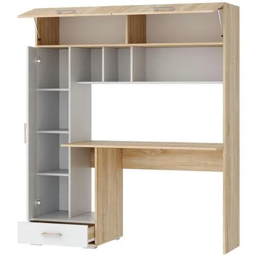 Стол компьютерный ПКС-1 дуб сонома/белый глянец