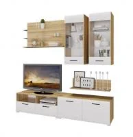 Гостиная Ненси-3 дуб крафт золотой/белый глянец