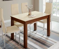 Стол обеденный Норман 1200х800 орех шоколадный/лакобель ваниль Стол обеденный Норман 1200х800 орех шоколадный/лакобель ваниль