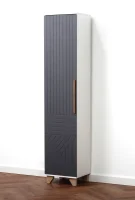 Пенал Копенгаген со створкой белый/серый графит