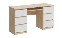 Стол Челси 6 ящиков дуб сонома/белый глянец