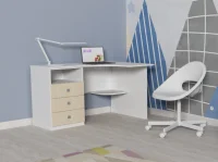 Угловой письменный стол Кадет белый/дуб молочный