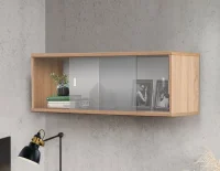 Полка книжная со стеклом КН 01 дуб сонома