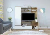 Стенка Лима дуб крафт золотой/белый