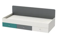 Кровать Клео арт. 010 графит/миндаль/океан