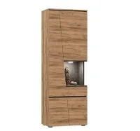 Шкаф высокий Соренто дуб крафт золотой/бетон темный