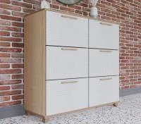 Обувница Копенгаген 6 ящиков дуб сонома/белый матовый