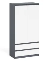 Шкаф два ящика и две дверки МШ 900.1 графит/белый