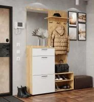 Прихожая Монтана крафт золотой/белый