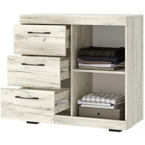 Комод Соната КС-900 1Д дуб крафт белый/антрацит