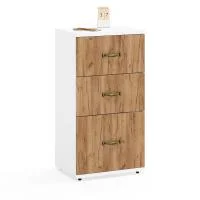 Тумба Лидер-8 МД 3.16 белый шагрень/крафт золото