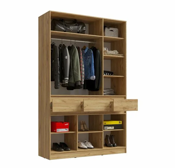 Шкаф 3-х створчатый Роджина дуб крафт/белый глянец