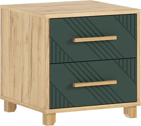 Тумба прикроватная Ирис браш мени грин/дуб крафт (2 шт)