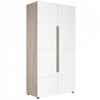 Шкаф 2-х створчатый Палермо-3 ШК-010 ясень шимо светлый/белый глянец