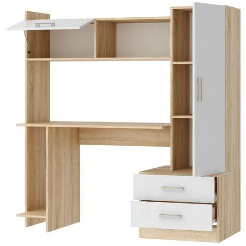 Стол компьютерный ПКС-7 дуб сонома/белый глянец