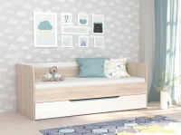 Кровать Галактика дуб сонома/белый глянец