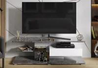 Тумба ТВ Diamond тип 1 белый/ателье темный глянец