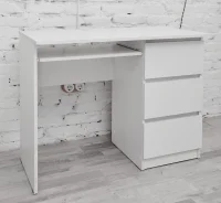 Стол письменный Челси белый/белый глянец