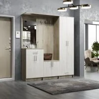 Прихожая Саша-3 дуб крафт серый/дуб крафт белый