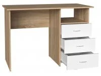 Стол компьютерный Лайт 1200, 3 ящика дуб крафт золотой/белый