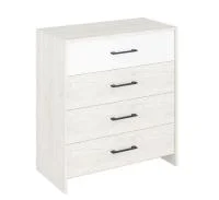 Комод Дублин КМ4Я-800 дуб крафт белый/белый