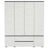 Шкаф 4-х дверный Гретта 6С2Я дуб крафт белый/антрацит