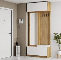 Прихожая Бостон дуб крафт золотой/белый глянец