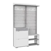 Прихожая Акцент №4 белое сияние/цемент светлый