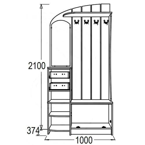 Прихожая Саша-14 венге/дуб млечный